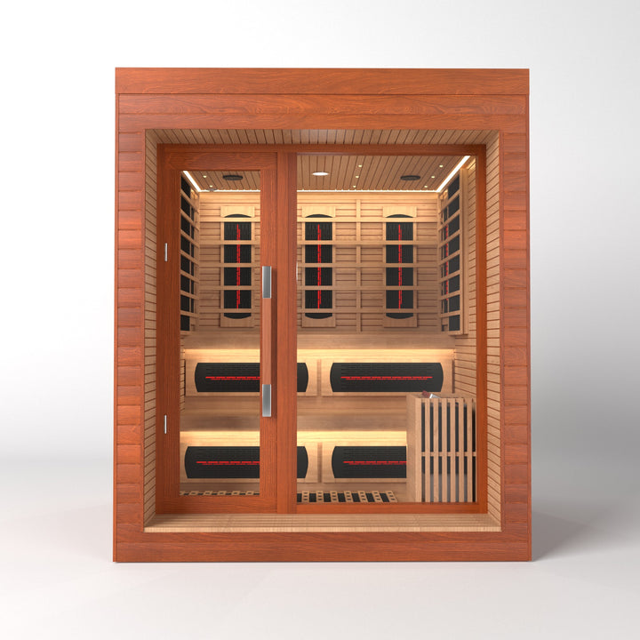 SAUNAONES® LENGTH 180CM DUAL-SYSTEM LUNA OUTDOOR LUXURY CABIN SAUNA