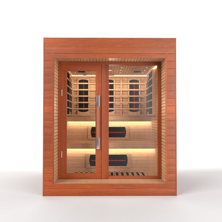 SAUNAONES® LENGTH 160CM DOUBLE-LAYER BENCH LUNA OUTDOOR LUXURY CABIN SAUNA