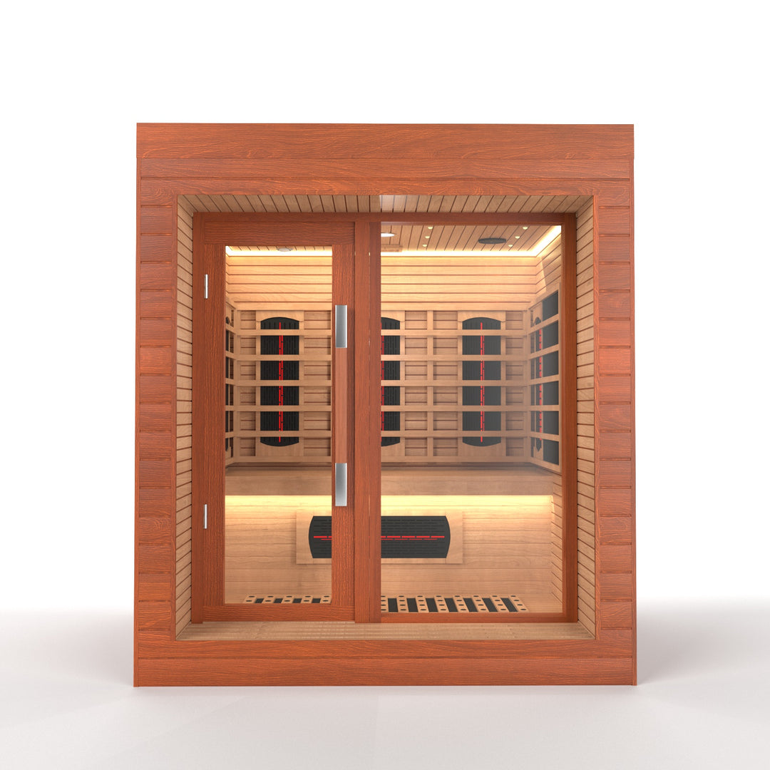 SAUNAONES® LENGTH 160CM SINGLE-LAYER BENCH FULL SPECTRUM LUNA OUTDOOR LUXURY CABIN SAUNA