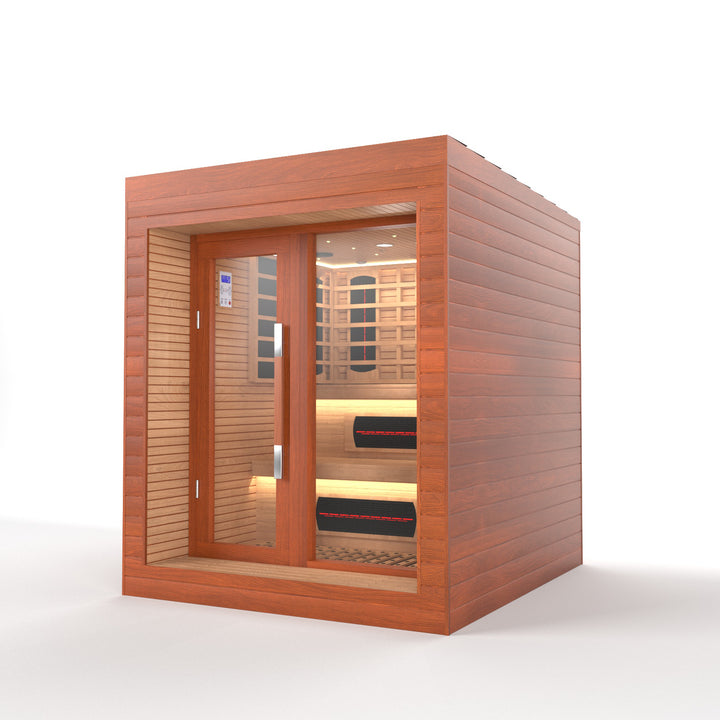 SAUNAONES® LENGTH 160CM DOUBLE-LAYER BENCH LUNA OUTDOOR LUXURY CABIN SAUNA
