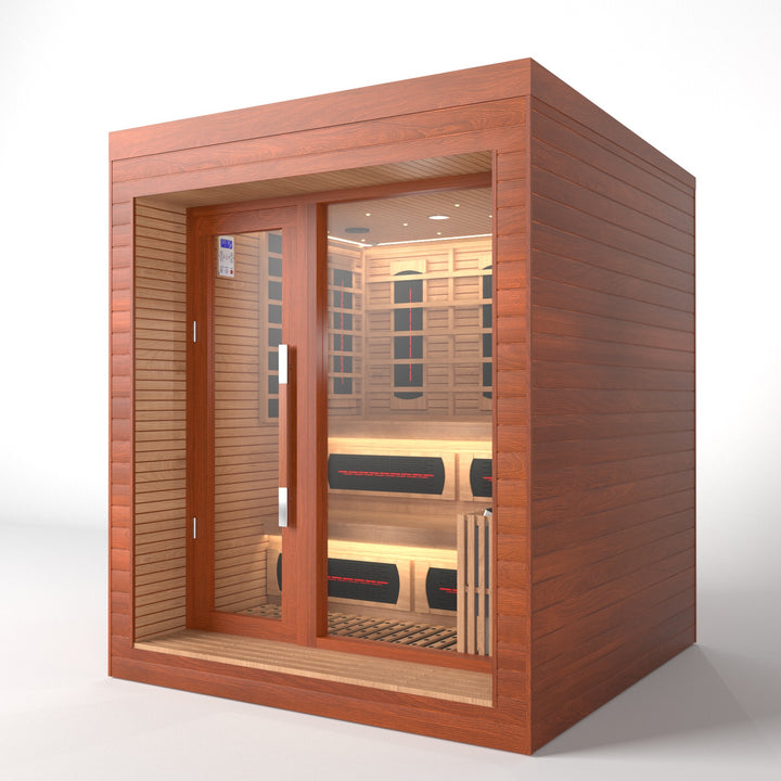 SAUNAONES® LENGTH 180CM DUAL-SYSTEM LUNA OUTDOOR LUXURY CABIN SAUNA