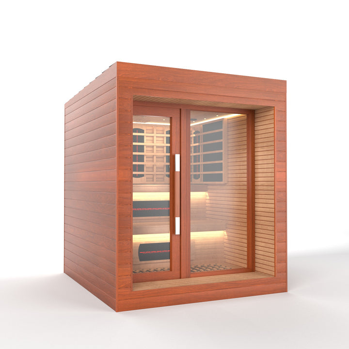SAUNAONES® LENGTH 160CM DOUBLE-LAYER BENCH LUNA OUTDOOR LUXURY CABIN SAUNA