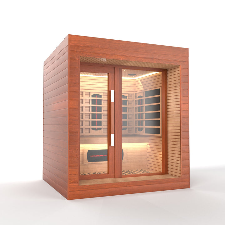 SAUNAONES® LENGTH 160CM SINGLE-LAYER BENCH FULL SPECTRUM LUNA OUTDOOR LUXURY CABIN SAUNA