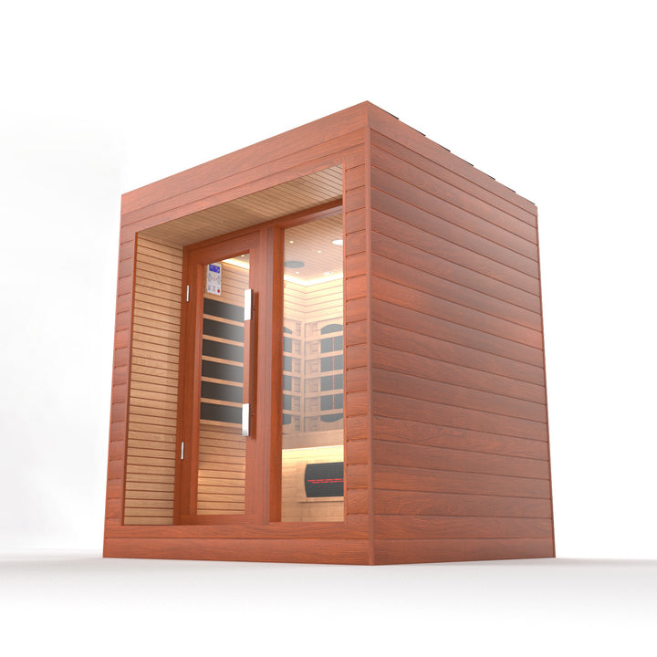 SAUNAONES® LENGTH 160CM SINGLE-LAYER BENCH FULL SPECTRUM LUNA OUTDOOR LUXURY CABIN SAUNA