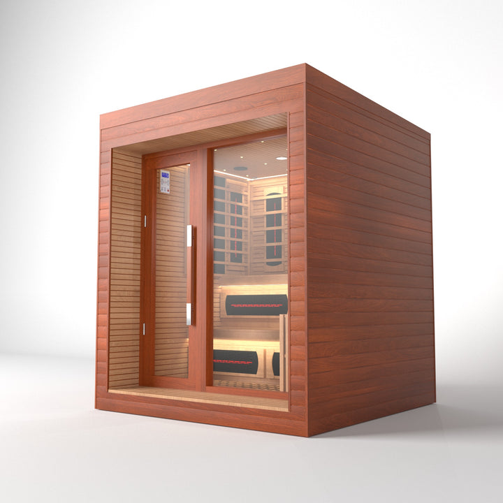 SAUNAONES® LENGTH 180CM DUAL-SYSTEM LUNA OUTDOOR LUXURY CABIN SAUNA