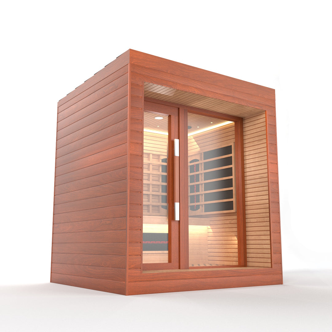SAUNAONES® LENGTH 160CM SINGLE-LAYER BENCH FULL SPECTRUM LUNA OUTDOOR LUXURY CABIN SAUNA