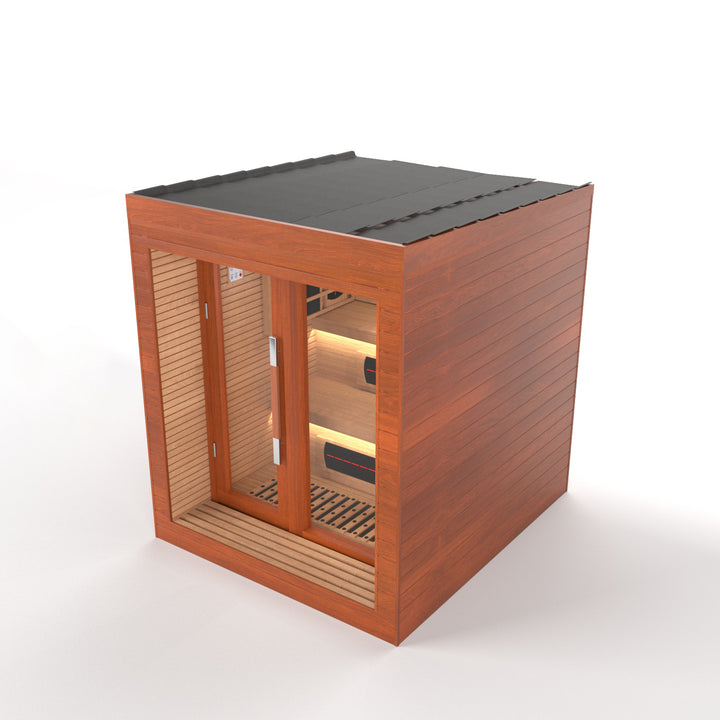 SAUNAONES® LENGTH 160CM DOUBLE-LAYER BENCH LUNA OUTDOOR LUXURY CABIN SAUNA