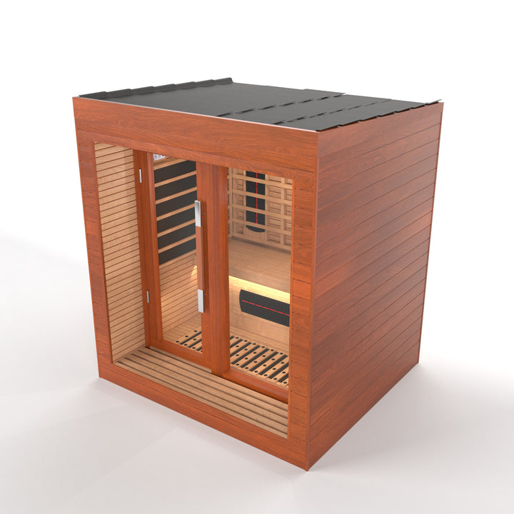 SAUNAONES® LENGTH 160CM SINGLE-LAYER BENCH FULL SPECTRUM LUNA OUTDOOR LUXURY CABIN SAUNA