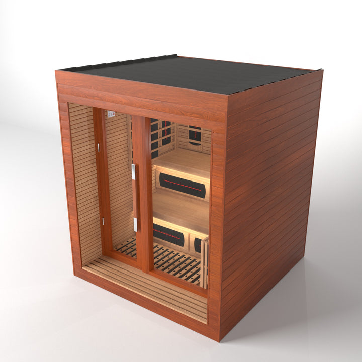 SAUNAONES® LENGTH 180CM DUAL-SYSTEM LUNA OUTDOOR LUXURY CABIN SAUNA