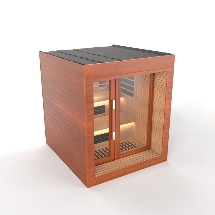 SAUNAONES® LENGTH 160CM DOUBLE-LAYER BENCH LUNA OUTDOOR LUXURY CABIN SAUNA