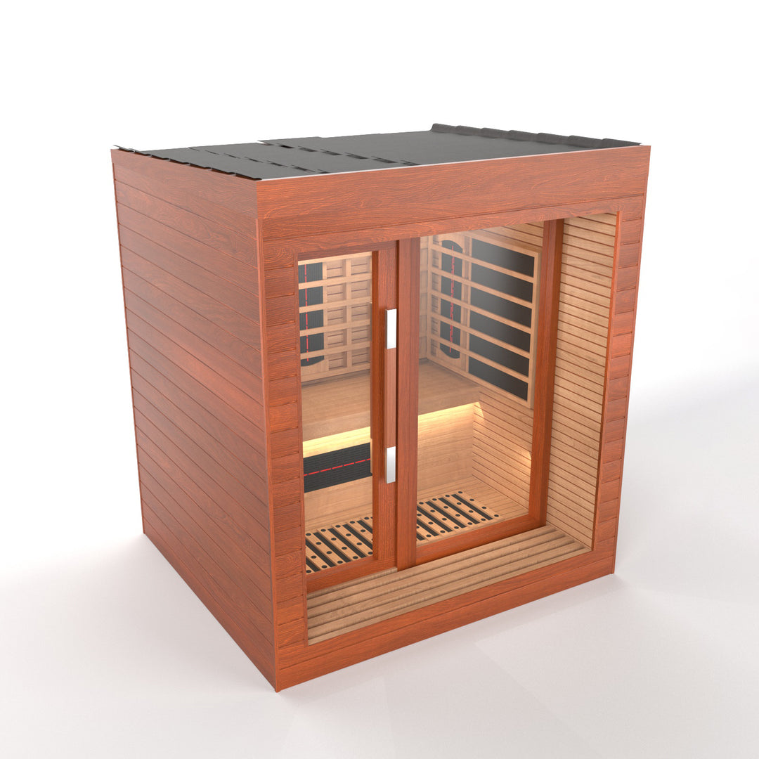 SAUNAONES® LENGTH 160CM SINGLE-LAYER BENCH FULL SPECTRUM LUNA OUTDOOR LUXURY CABIN SAUNA