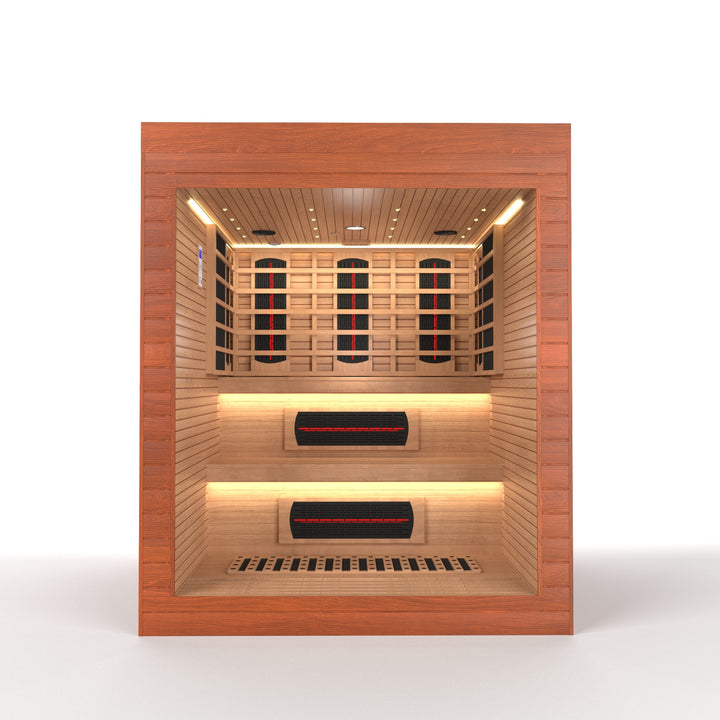 SAUNAONES® LENGTH 160CM DOUBLE-LAYER BENCH LUNA OUTDOOR LUXURY CABIN SAUNA