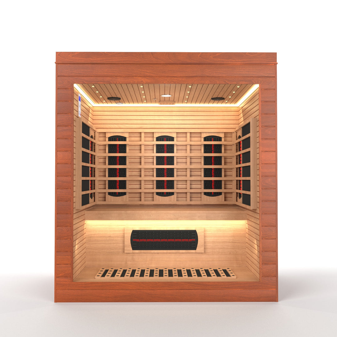 SAUNAONES® LENGTH 160CM SINGLE-LAYER BENCH LUNA INDOOR LUXURY CABIN SAUNA