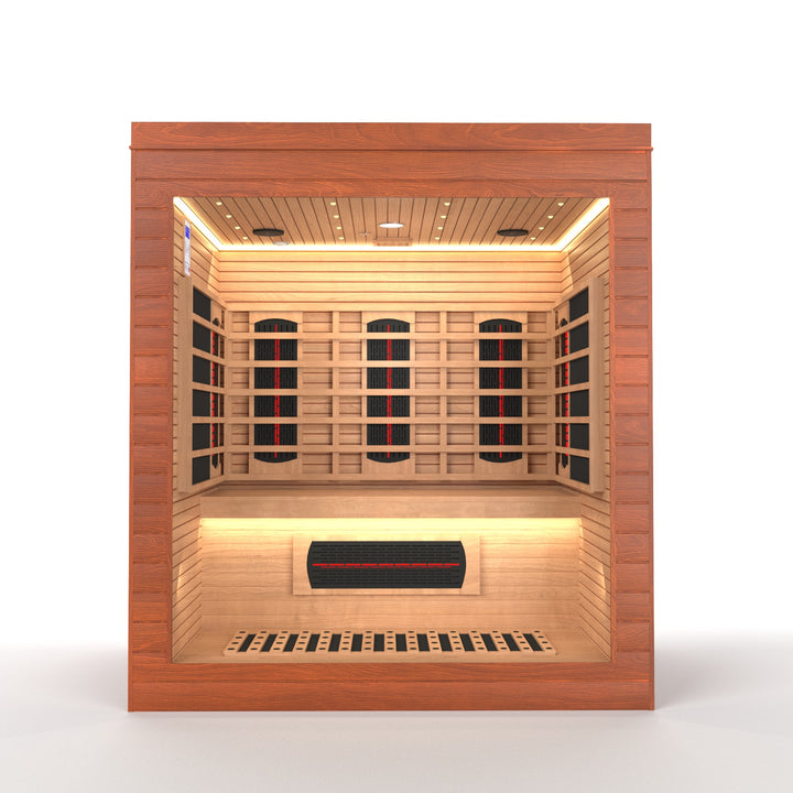 SAUNAONES® LENGTH 160CM SINGLE-LAYER BENCH LUNA INDOOR LUXURY CABIN SAUNA