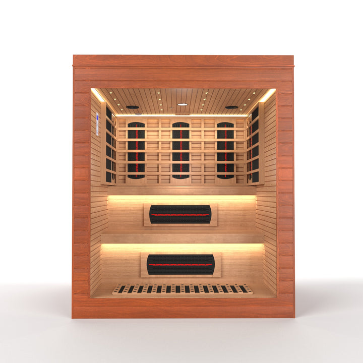 SAUNAONES® LENGTH 160CM DOUBLE-LAYER BENCH LUNA INDOOR LUXURY CABIN SAUNA