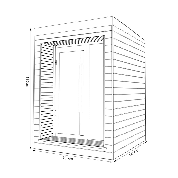 SAUNAONES® LENGTH 130CM FULL SPECTRUM LUNA OUTDOOR LUXURY CABIN SAUNA