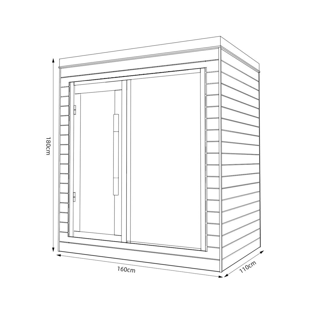 SAUNAONES® LENGTH 160CM SINGLE-LAYER BENCH LUNA INDOOR LUXURY CABIN SAUNA