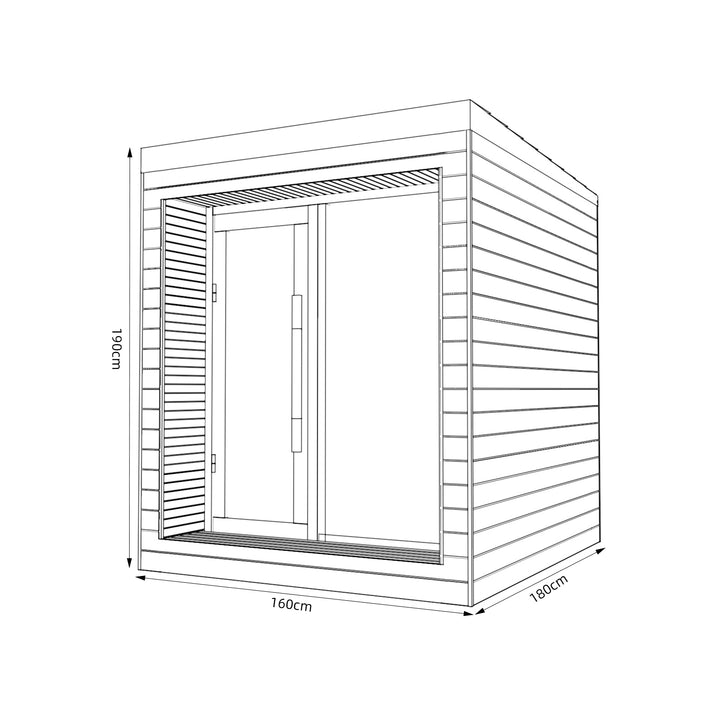 SAUNAONES® LENGTH 160CM DOUBLE-LAYER BENCH LUNA OUTDOOR LUXURY CABIN SAUNA