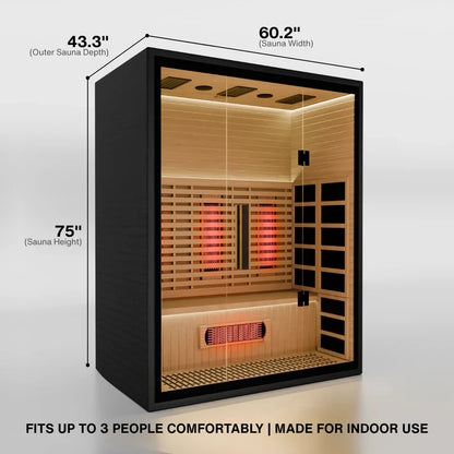 SAUNAONES® 3-Person Full-Spectrum Quartz Sauna