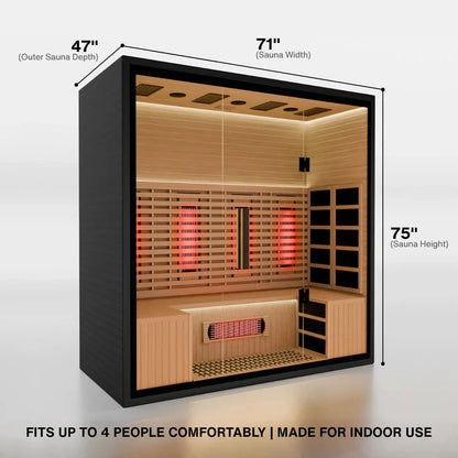 SAUNAONES® 4-Person Full-Spectrum Quartz Sauna