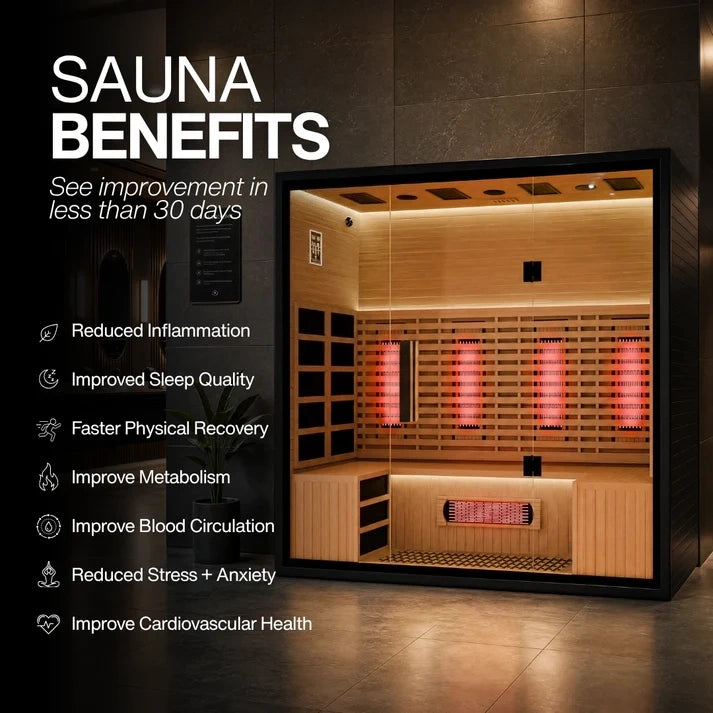 SAUNAONES® 4-Person Full-Spectrum Quartz Infrared Sauna