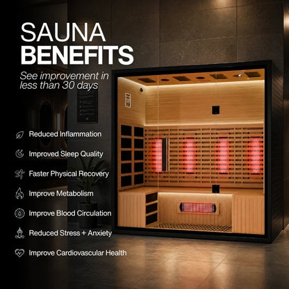 SAUNAONES® 4-Person Full-Spectrum Quartz Sauna