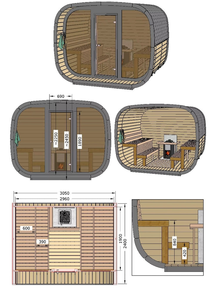 SAUNAONES® Elegant Serenity Sauna 4