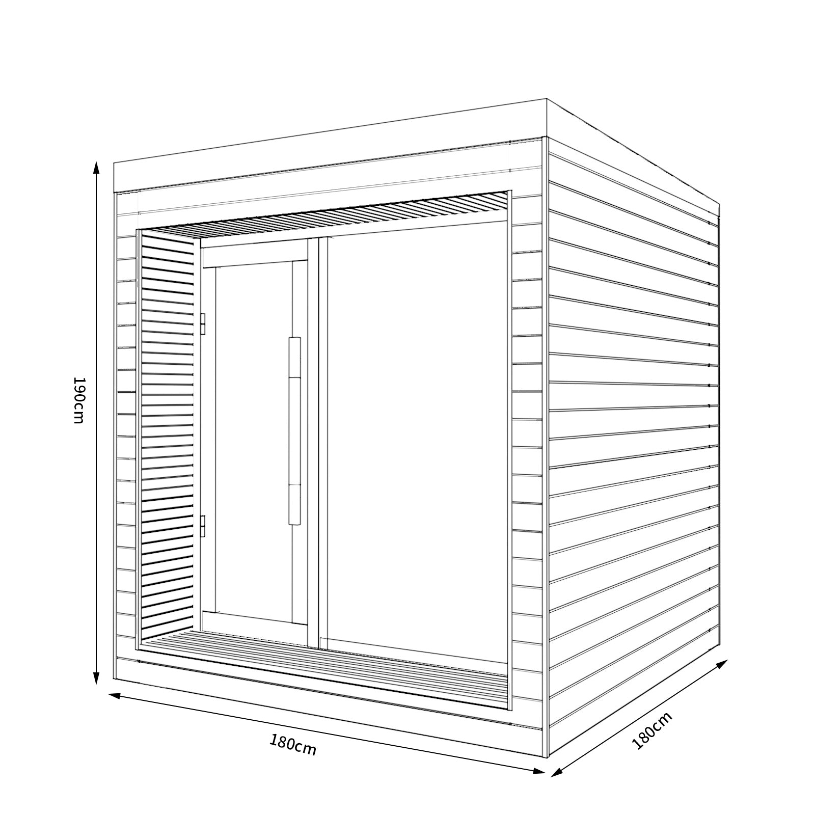 SAUNAONES LENGTH 180CM DUALSYSTEM LUNA OUTDOOR LUXURY CABIN SAUNA