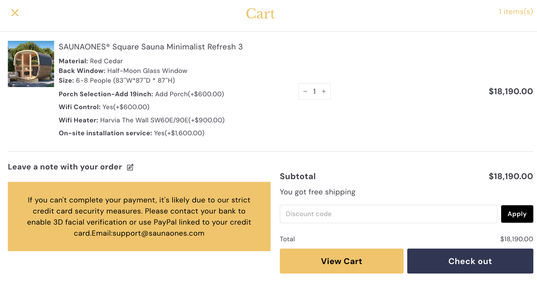 50% deposit-SAUNAONES® Square Sauna Minimalist Refresh 3